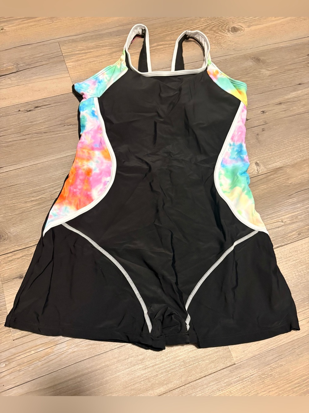 One piece bathing suit large black new without tags